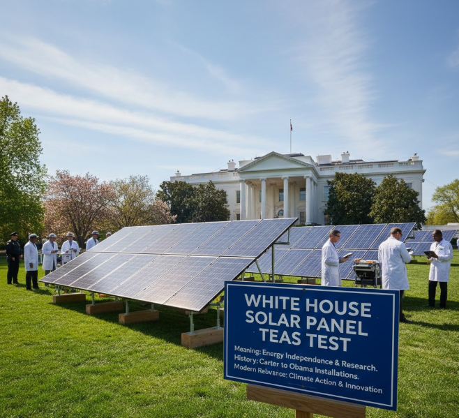 white house solar panels teas test