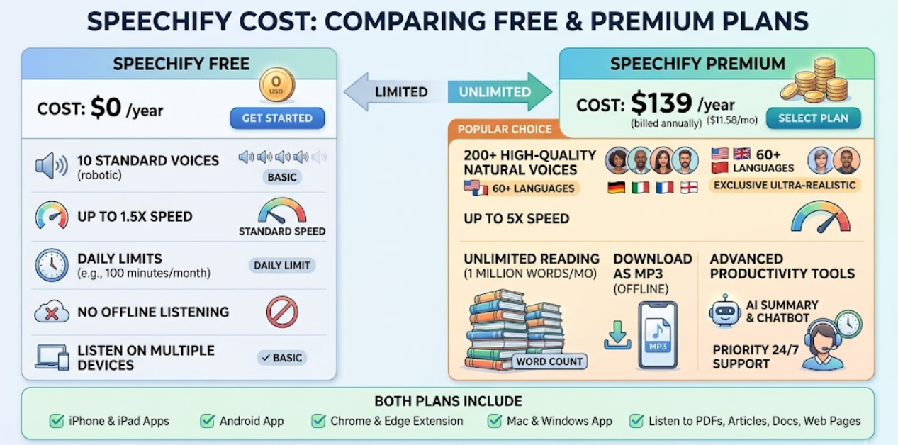 speechify cost