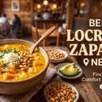 Golden Peruvian locro de zapallo squash stew bowl served with white rice
