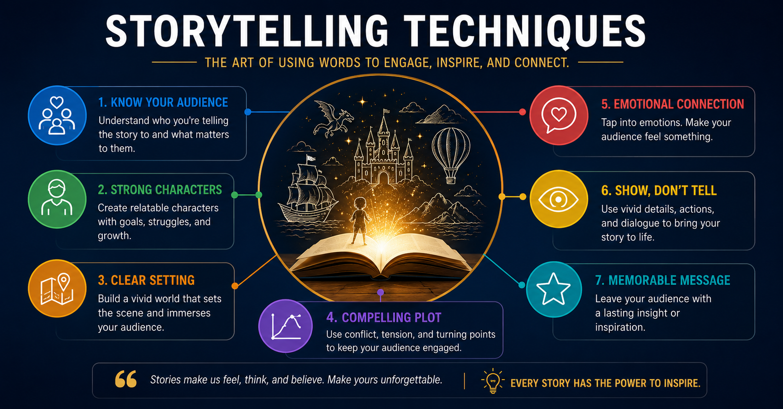 Notebook and laptop showing storytelling techniques used to draft an engaging narrative