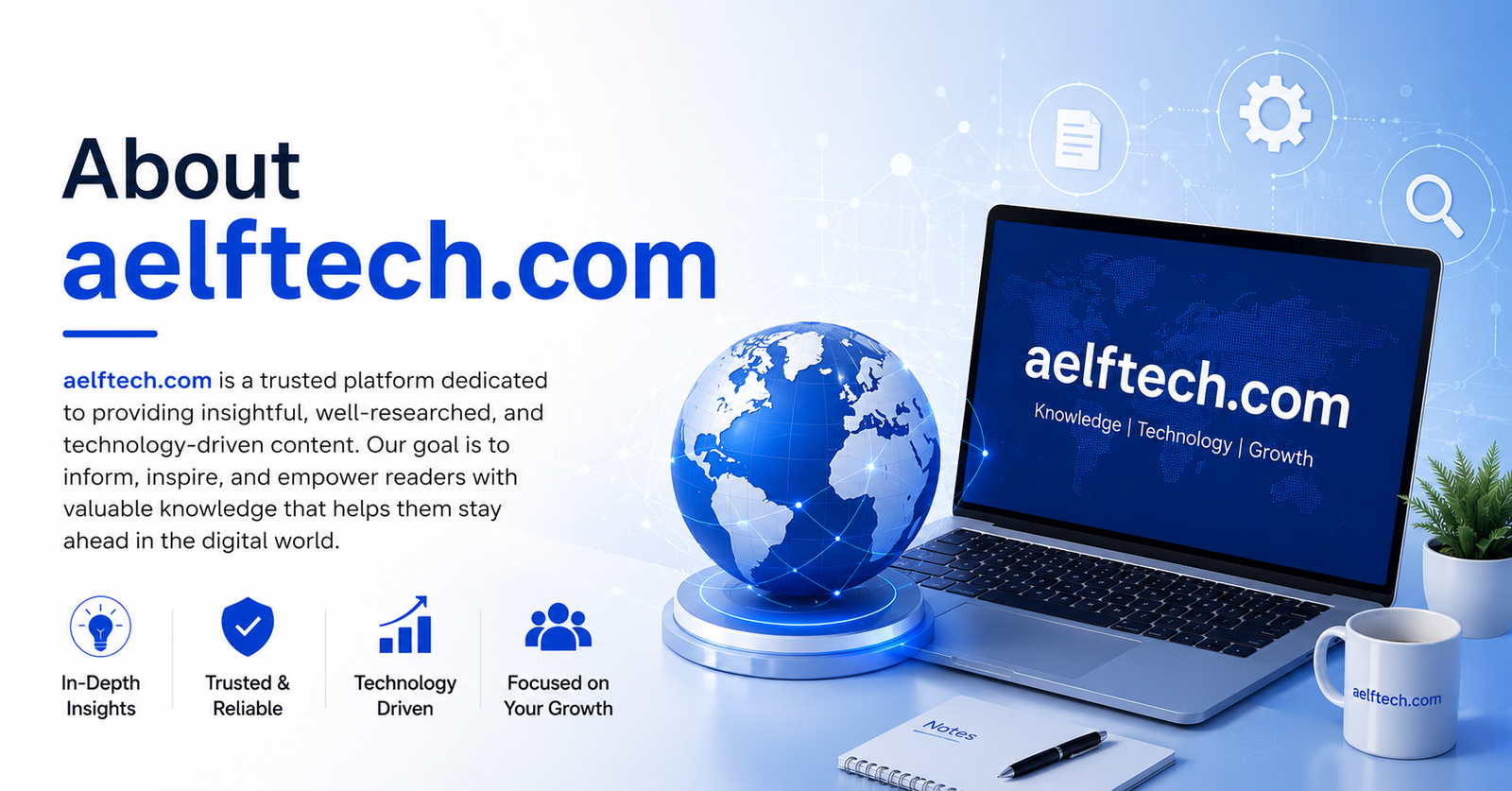 Laptop screen displaying tech articles and digital platform dashboard.