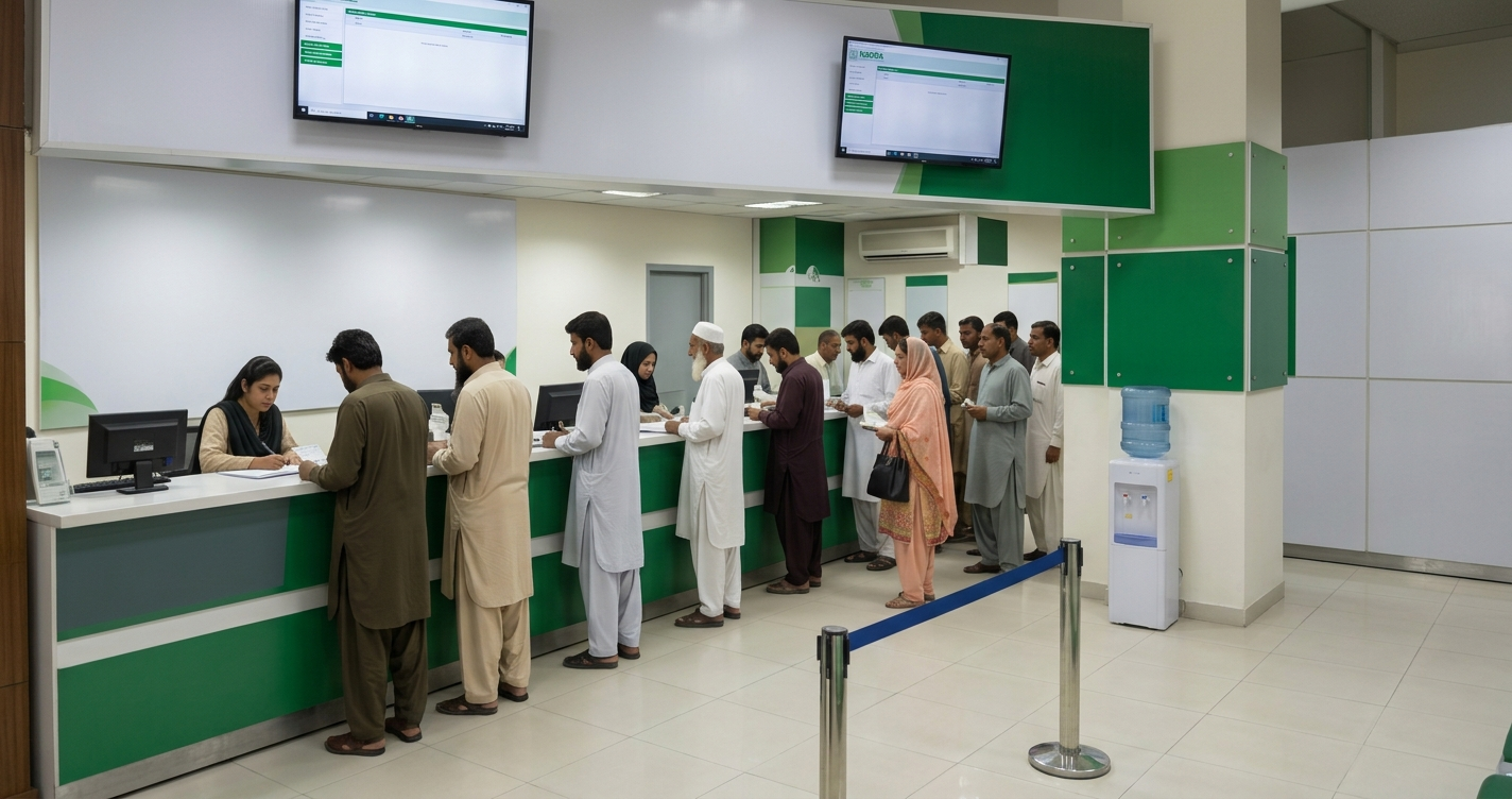 Person using smartphone for NADRA PakID online CNIC application and tracking.