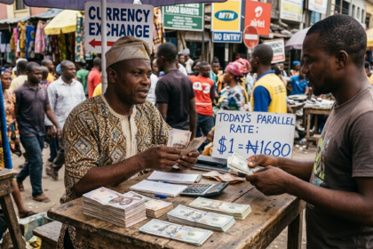 Nigerian naira and US dollar banknotes side by side representing the black market exchange rate in 2026.
