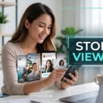 Smartphone displaying Instagram Stories interface, illustrating how anonymous story viewer tools work