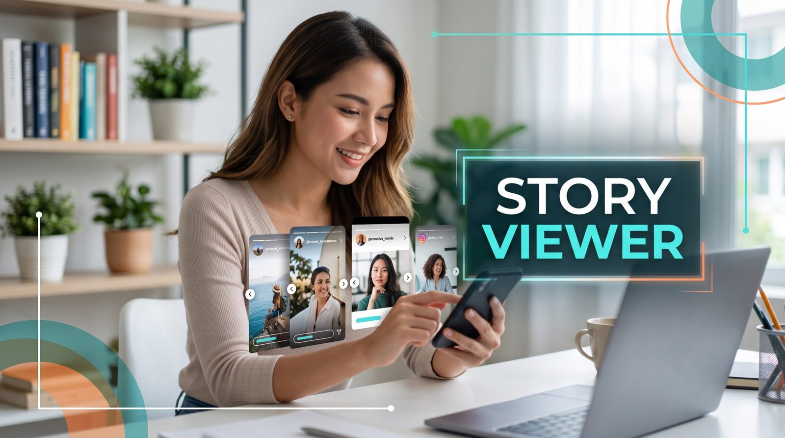 Smartphone displaying Instagram Stories interface, illustrating how anonymous story viewer tools work