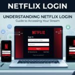 User interface of the Netflix login page on a digital screen with sign-in fields.